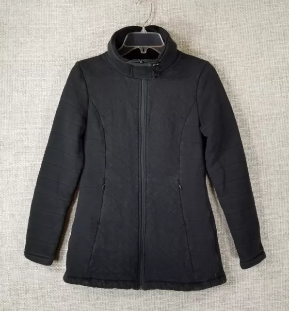 The North Face Quilted Caroluna Cotton Blend Jacket Fleece Lined Womens S Black