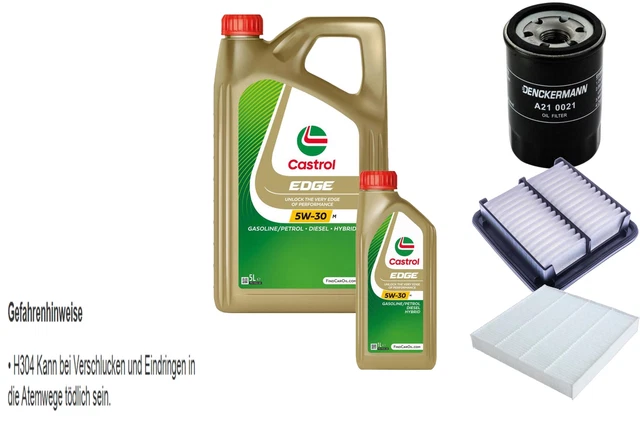 INSPECTION SET CASTROL EDGE 5W-30 M Moteur 6L Pour Honda Civic X ...