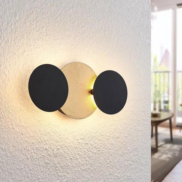 Lindby LED Wandleuchte, Wandlampe Innen 'Grazyna' (Modern) in Schwarz aus Metall