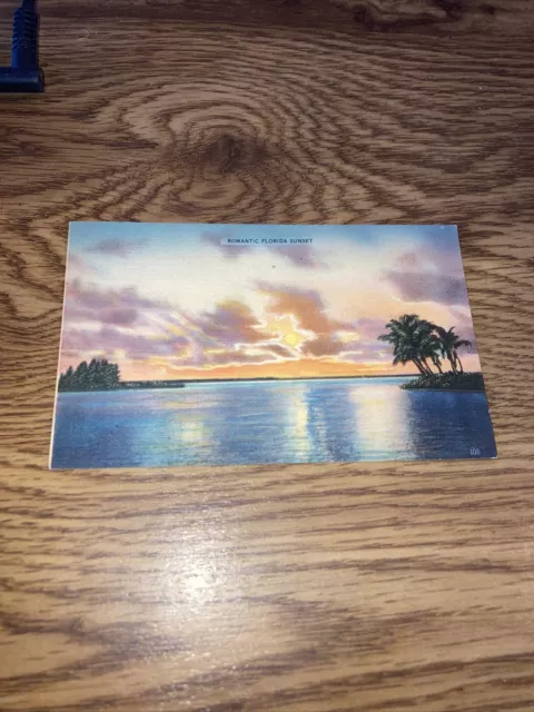 Vintage Postcard Romantic Florida Sunset