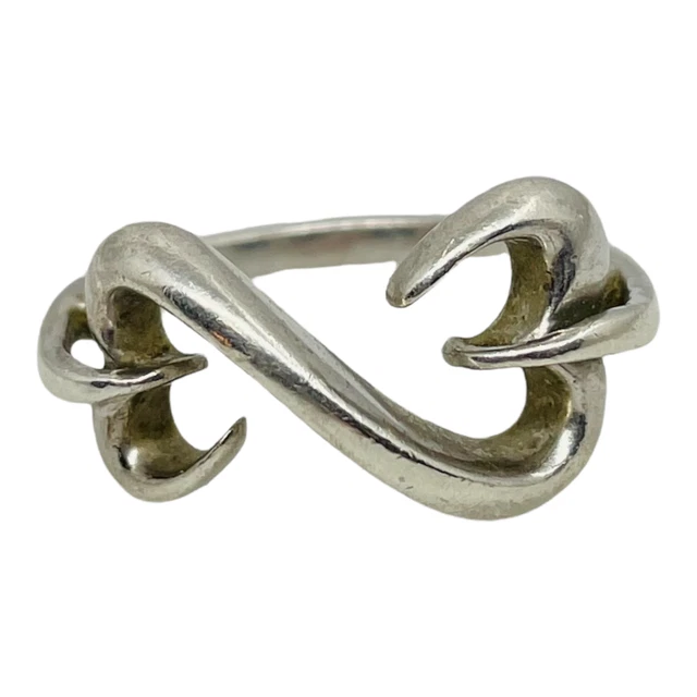 Kay Jewelers Jane Seymour 925 Sterling Silver Open Hearts Ring Sz 6.75