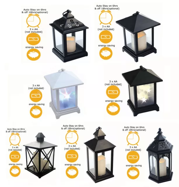 Moroccan Flickering LED Candle Battery Lantern Light Home-ware Decor Lamp Modern