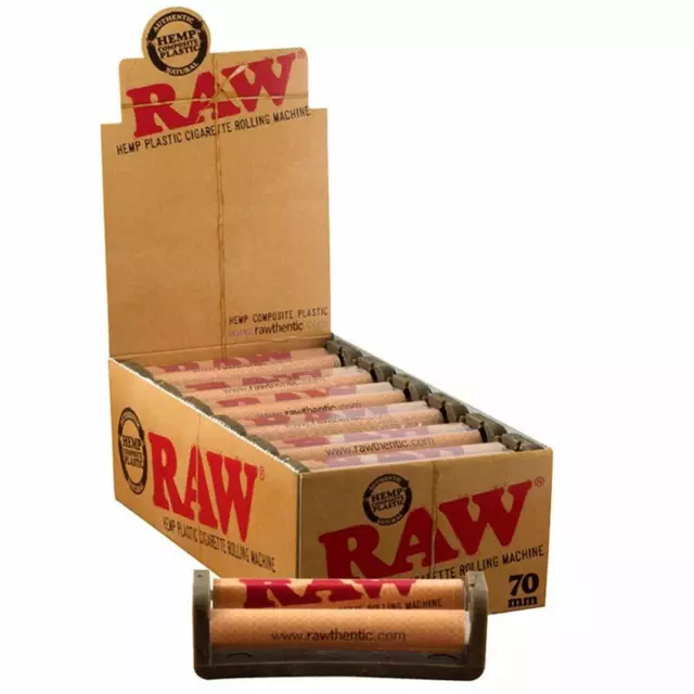 12x RAW HEMP CIGARETTE ROLLING MACHINE Coated REGULAR - 70mm size