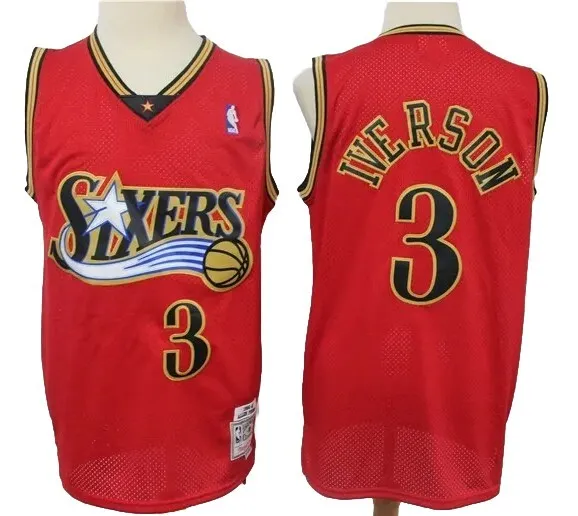 NBA Basketball ALLEN IVERSON 3 Jersey PHILADELPHIA 76ERS Size L