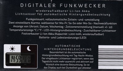 Digitaler Funkwecker von Krontaler automatische Hintergrundbeleuchtung 