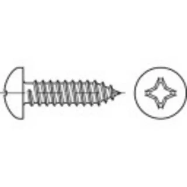 TOOLCRAFT 144976 Vis à tôle à tête bombée 3.5 mm 6.5 mm cruciforme DIN 7981