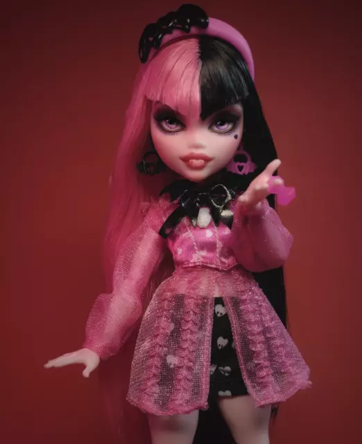☠ OOAK custom Monster High doll repaint Draculaura Ever After vampire goth bjd ☠