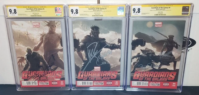 Cgc 9.8 Guardians Of The Galaxy 2,3,4 Movie Variants Signed Pratt, Saldana, More