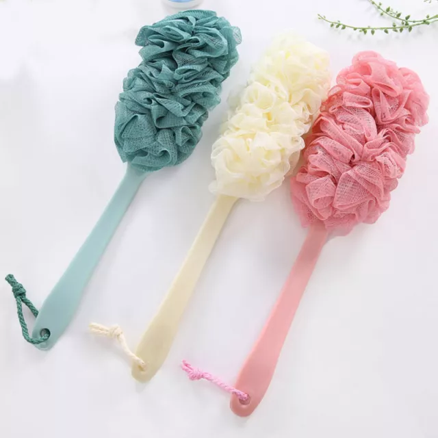 Long Handle Bath Brush Soft Mesh Sponge Back Scrubber Body Puff Shower Clean New