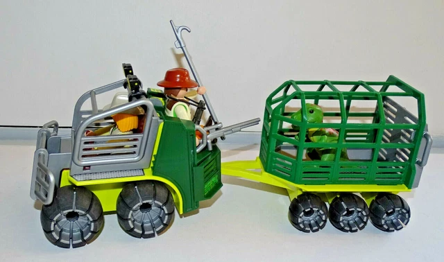 PLAYMOBIL 4175 Gros Vehicule Amphibie + Cage Dinosaure + Personnages