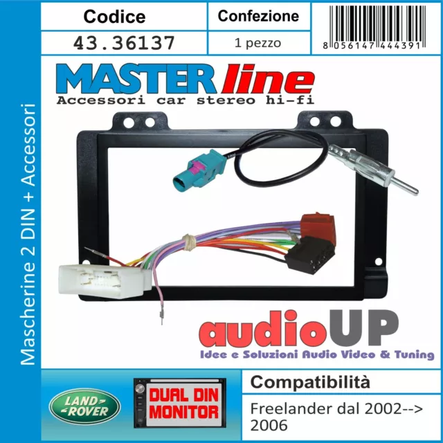 Cadre D'Autoradio 2 din Land Rover Freelander 2004>2006 Connecteur Iso + Pr Ant