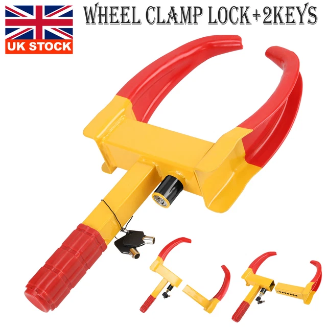 Streetwize Heavy Duty Wheel Clamp – Fits Cars, Vans, Caravans – Yellow/Red Claw Style With 2 Keys - View #8