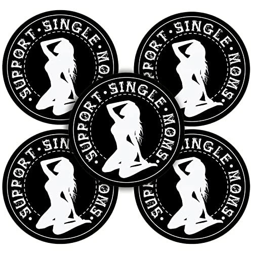 Gersoniel 24 Pieces Hard Hat Stickers, Support Single Moms Small, Black