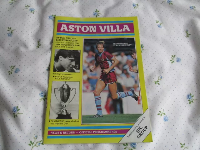 Aston Villa v Leicester City Canon League Division 1 1983