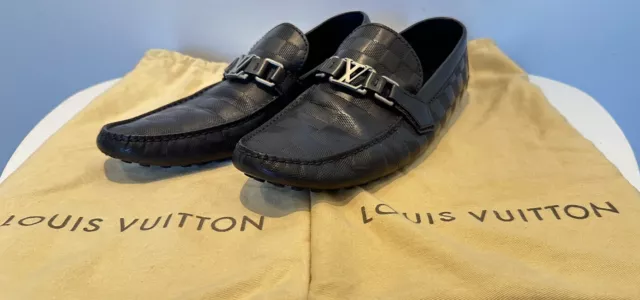 Authentic Louis Vuitton Hockenheim Mens Denim Moccasin/Loafer US8