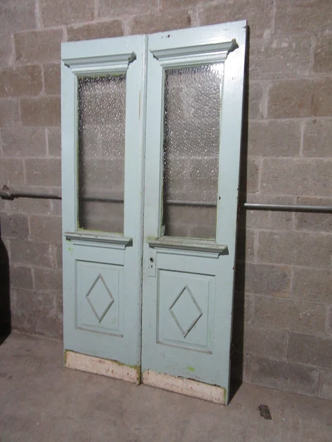 ~ Antique Oak Double Entrance French Doors ~ 44.5 X 83.5 ~ Architectural Salvage 3