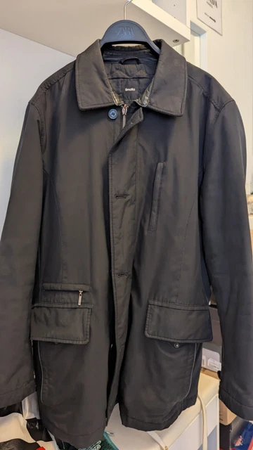 Veste Blu Marine En Crêpe Avec Coudières Francesco Smalto - Taille 58 (XL) - Occasion En Excellent état