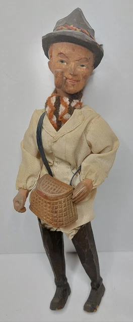 Vintage Hand Carved Wooden Man Figure.