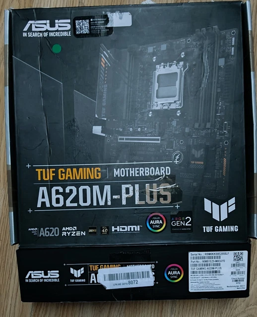 ASUS TUF GAMING A620MPLUS AMD AM5 DDR5 Ryzen Motherboard £22.00