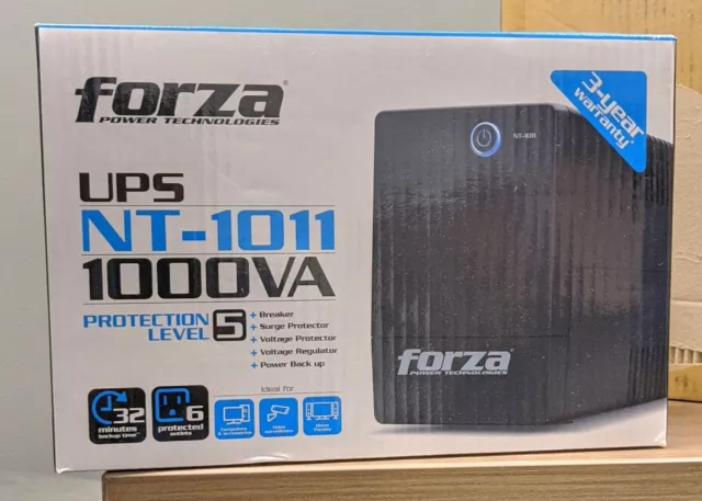 Forza Power Technologies NT-1011 1000VA 6AC outlet(s) Black uninterruptible p...