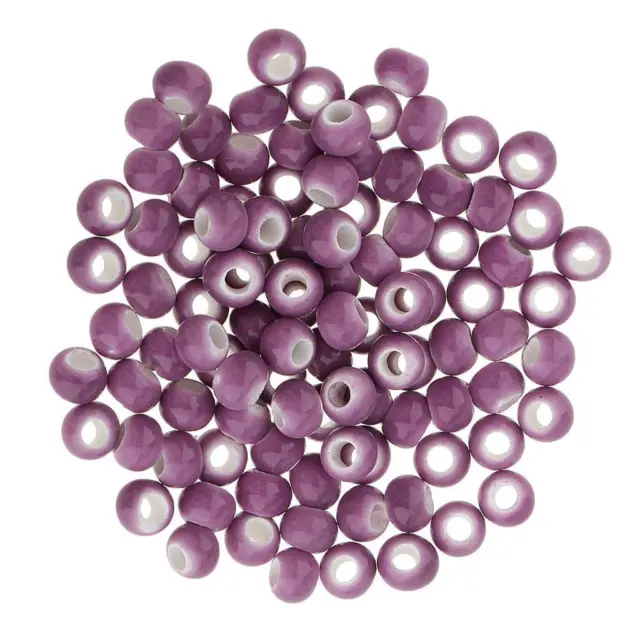 100 Stück 6 mm Keramik lose Perlen Charms für DIY Schmuckherstellung,