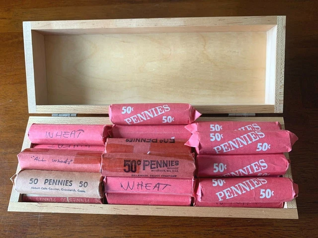 THREE Lincoln Wheat Penny Rolls - 150 Cent Lot of PDS 1939-1958 US Coins =READ=