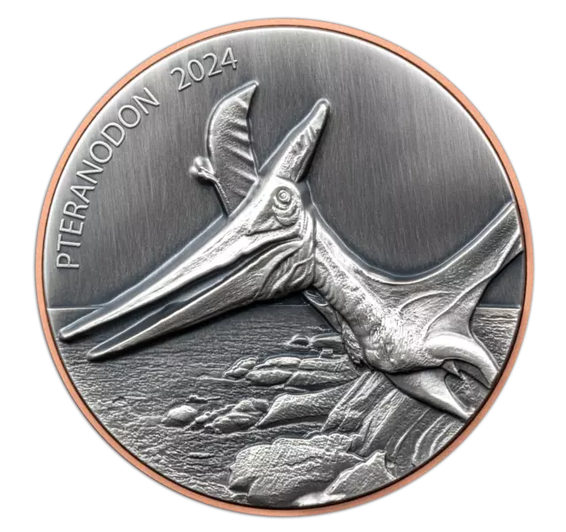 2024 Vanuatu Double Silver Giant Pteranodon 10g Silver 145g Copper