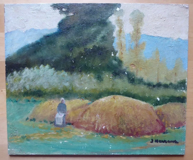 GRAND TABLEAU HUILE sur toile trés vieux signé Orosk DECOR MARIN EUR 20