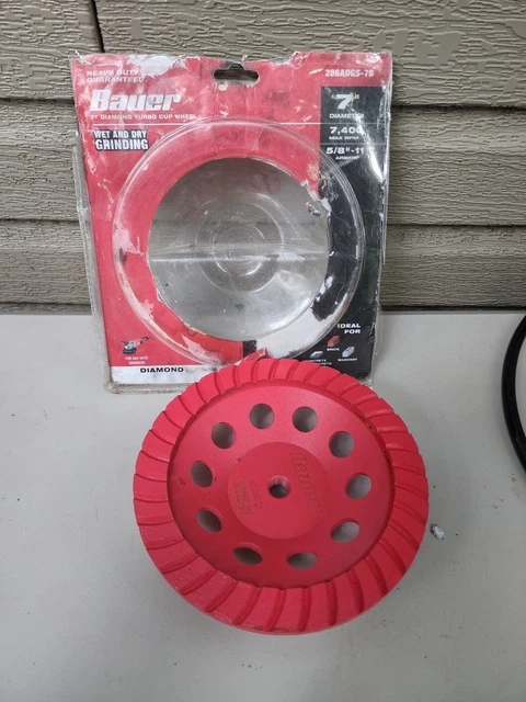 Bauer 7" Grinder Diamond Turbo Cup Wheel for Masonry