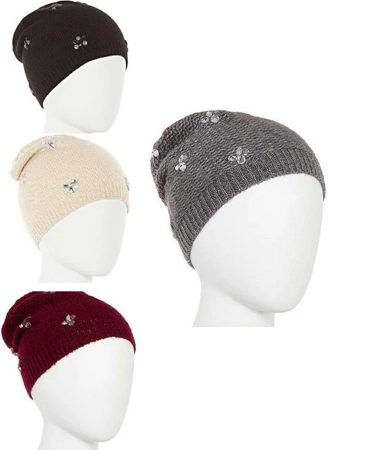 Mixit Women's Jersey Embellished Beanie Hat One Size NEW