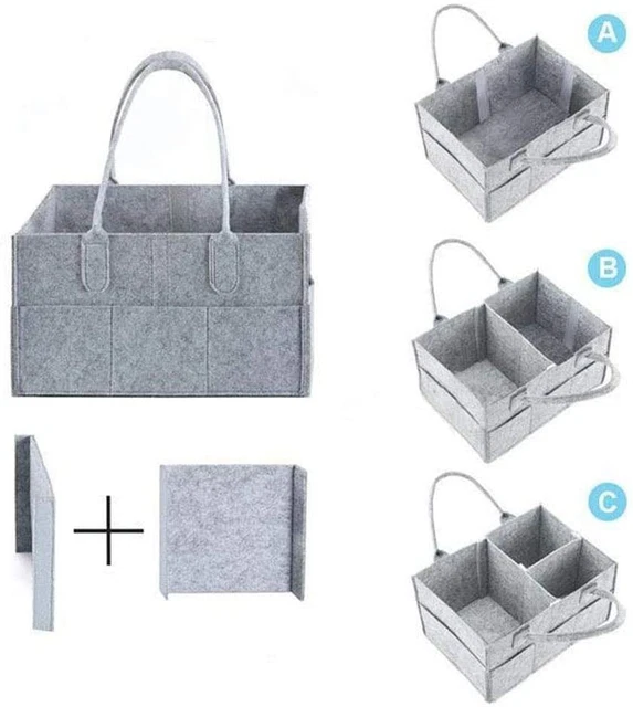 Baby Diaper Organizer Storage Bag Caddy Felt Changing Nappy Kids Carrier Bag NEW