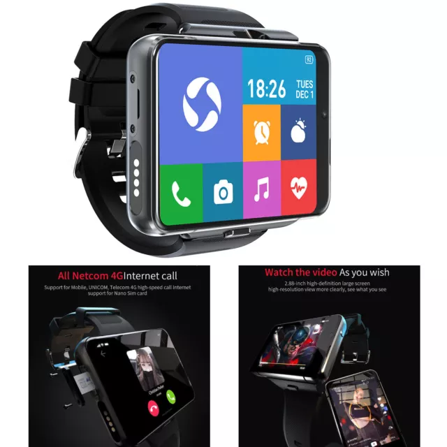 2.41Big Screen 4G LTE Smart Watch DM101 Face ID 3G+32GB 2080mAh Dual  Camera GPS