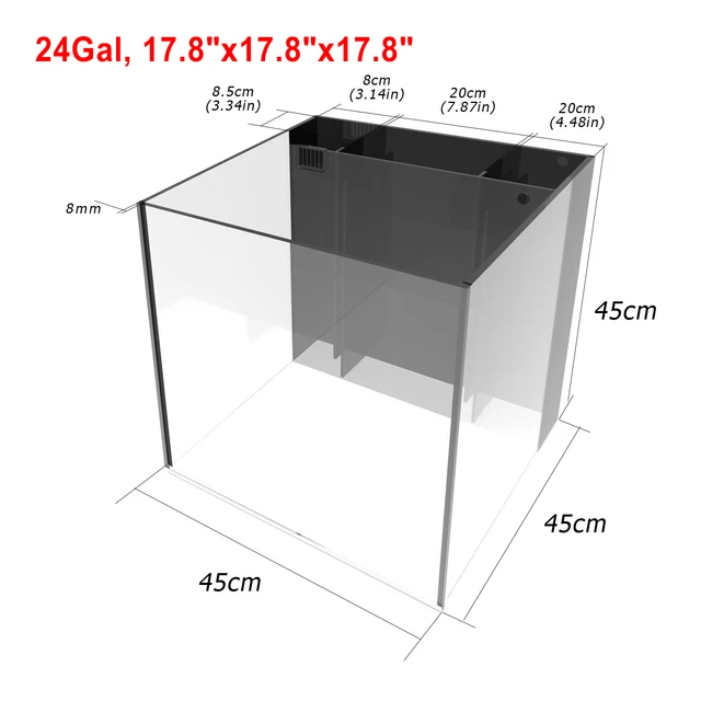 Fzone Clear Ultra-White AIO Glass Tank Frith Series Aquarium w/ Built-in Filter