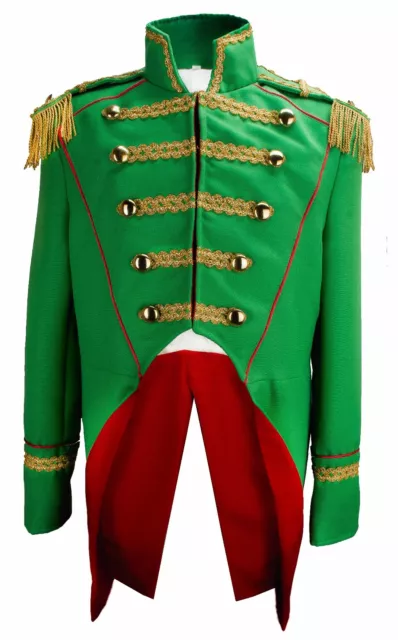 Karnevalskostüm Soldat Napoleon Jacke Uniform Fasching Theater Gehrock hellgrün