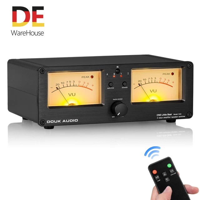 Dual Analoges VU-Meter DB Panel HiFi Verstärker / Lautsprecher Audio-Umschaltbox