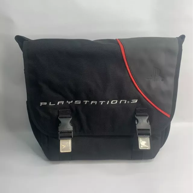 Playstation 3 PS3 Console Padded Messenger Bag Carrying Case Red And Black 17x15