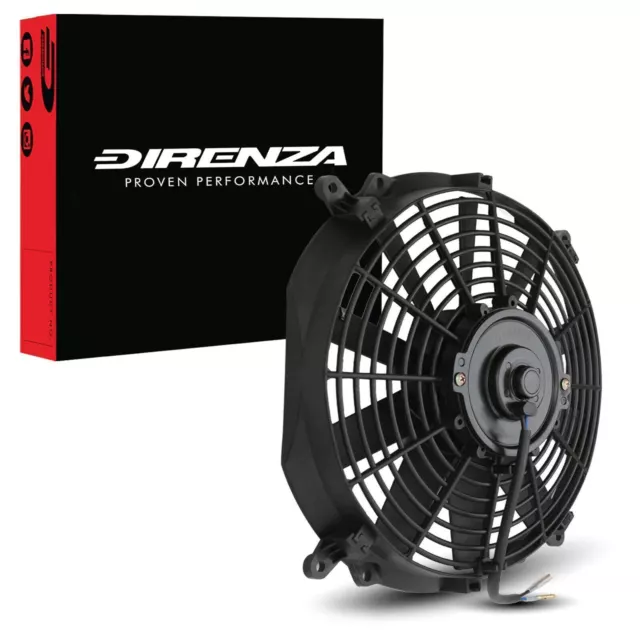 Direnza Kit Ventola Push Pull Elettrica 12" Slimline Dritta 12V Raffreddamento Auto Da Corsa