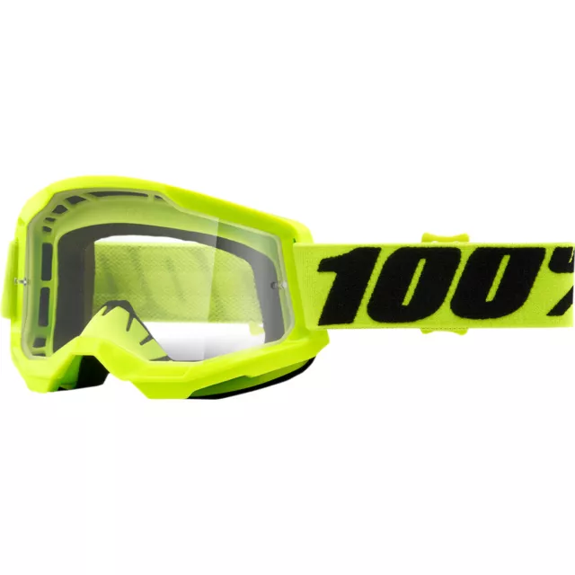 Mascherina Occhiali Maschera Da Cross 100% Strata 2 Yellow Offroad Moto Enduro