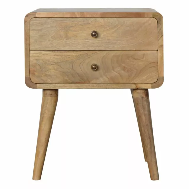Bedside Table Cabinet Retro Mid Century Nordic Style Oakish finish Single
