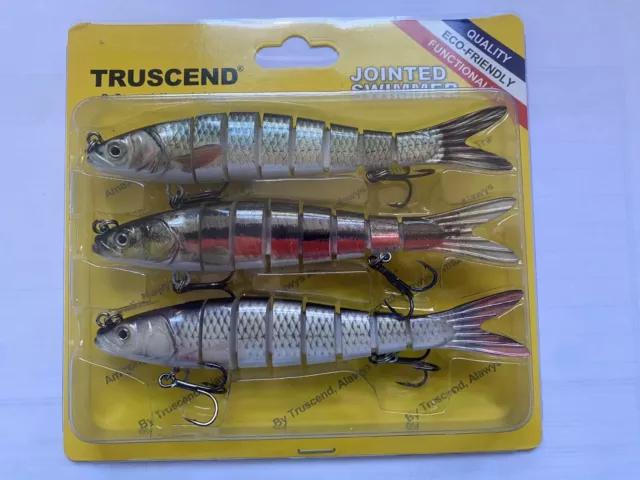 3x bass pike trout hard plastic body multi jointed fishing lure for fresh water