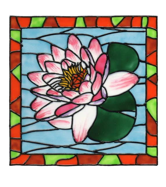 Window Color Bild Fensterbild Aufkleber  " Seerose in Fliese " 299