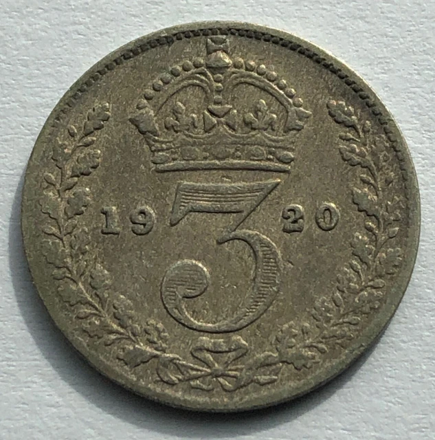 1920 Great Britain Silver 3 Pence George VG