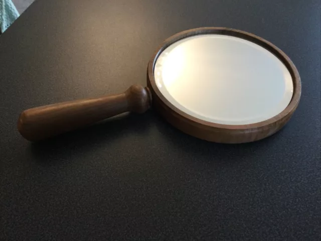 Beautiful Hand Made Turned Wood With Bezel Mirror Vanity Mirror