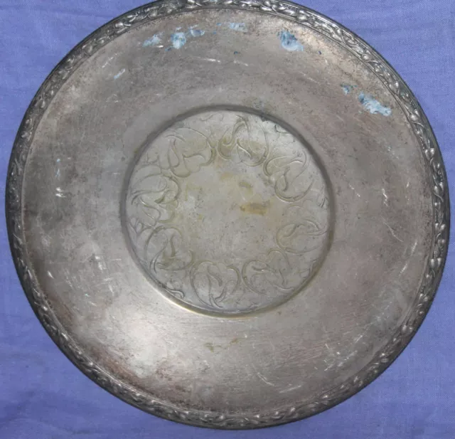 Vintage Meadowbrook WM A Rogers floral silver plated serving plate tray