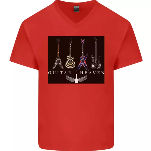 T-shirt da uomo chitarrista acustico elettrico da uomo collo a V cotone 3