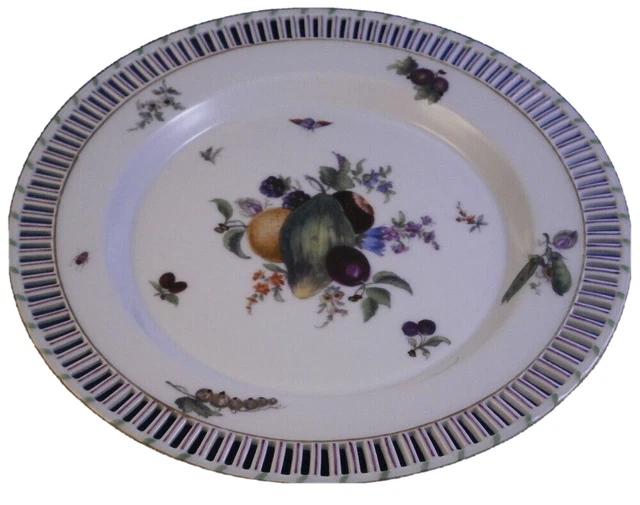 Antico 18thC KPM Berlino Porcellana Reticolati Vegetali Piastra Porzellan Teller