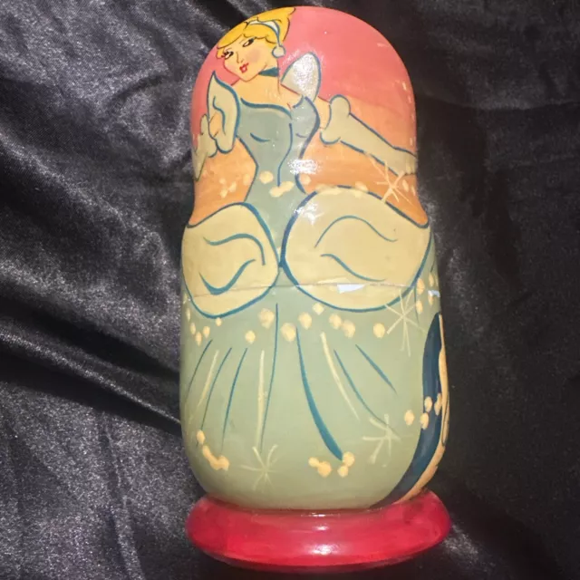 Disney Princess Vintage Russian Nesting Doll. Some Yellowing And Paint Chipping