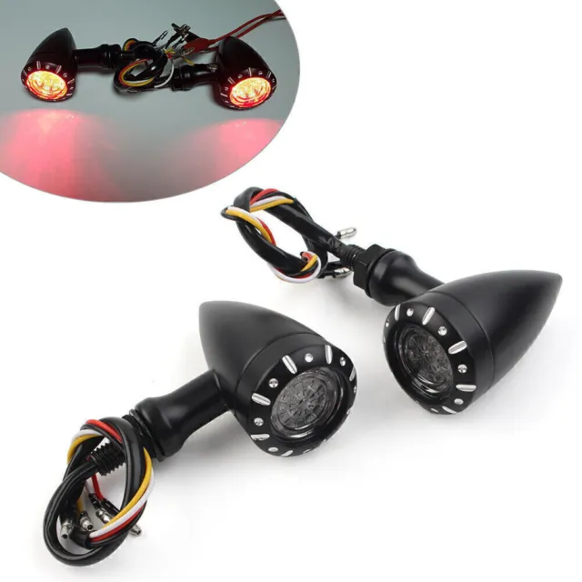 LED Motorcycle Turn Signal Indicator Red/Amber Blinker Light Fit Harley Yamaha
