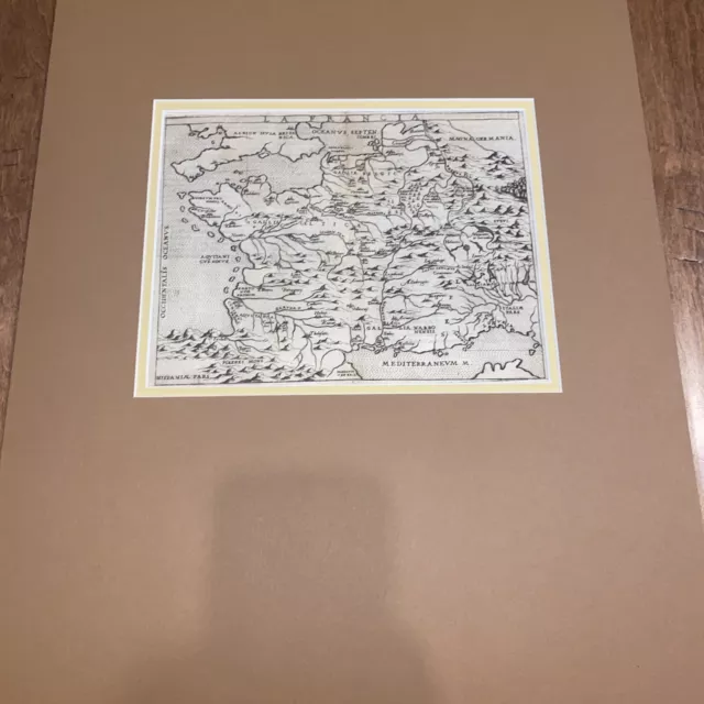 Original Map Of France From 1575 Matted 20”by 16”