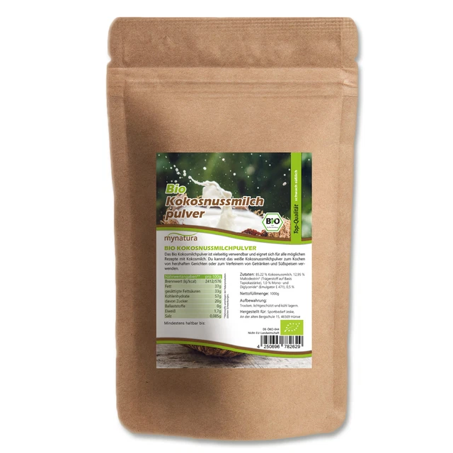 Mynatura Bio latte di cocco in polvere (1000 g) polvere di cocco mescolare latte polvere di cocco